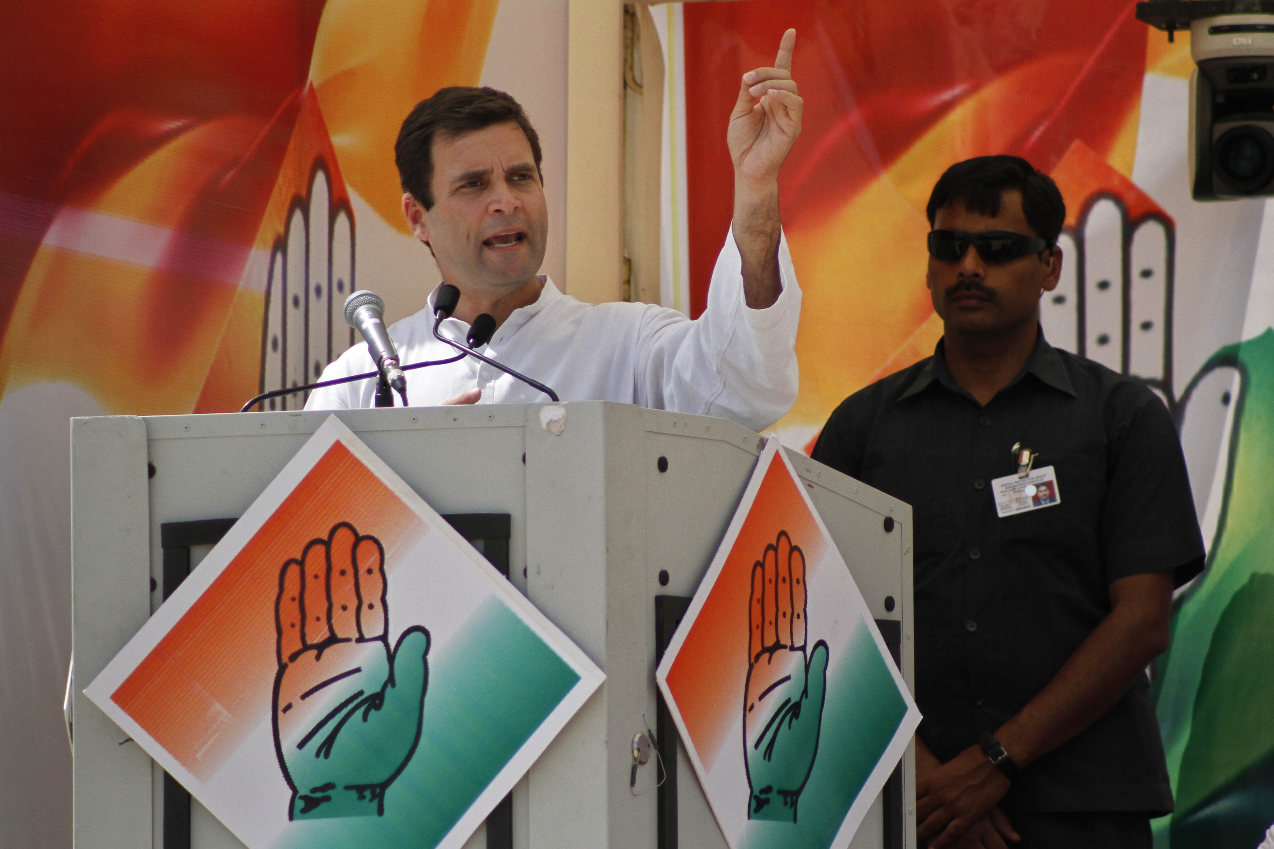 Rahul Gandhi addresses an election campaign rally at Deoli town in Tonk district, Rajasthan (Photo - AP) Rahul Gandhi addresses an election campaign rally at Deoli town in Tonk district, Rajasthan (Photo - AP)